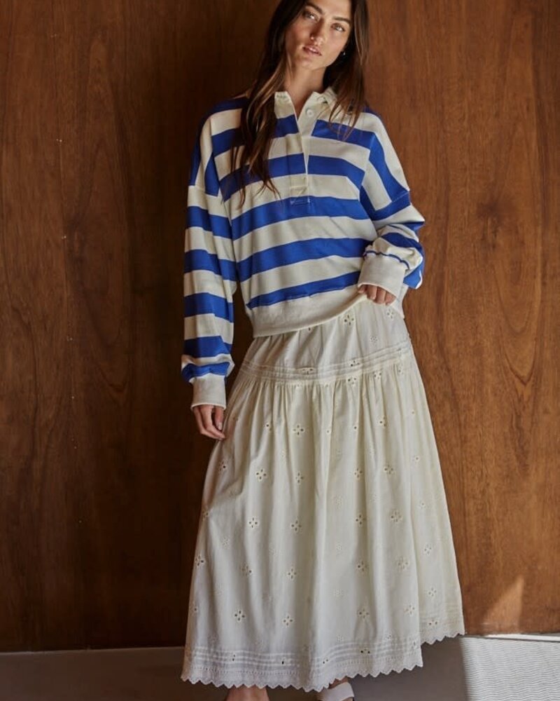 Amerie Striped Pullover | Blue