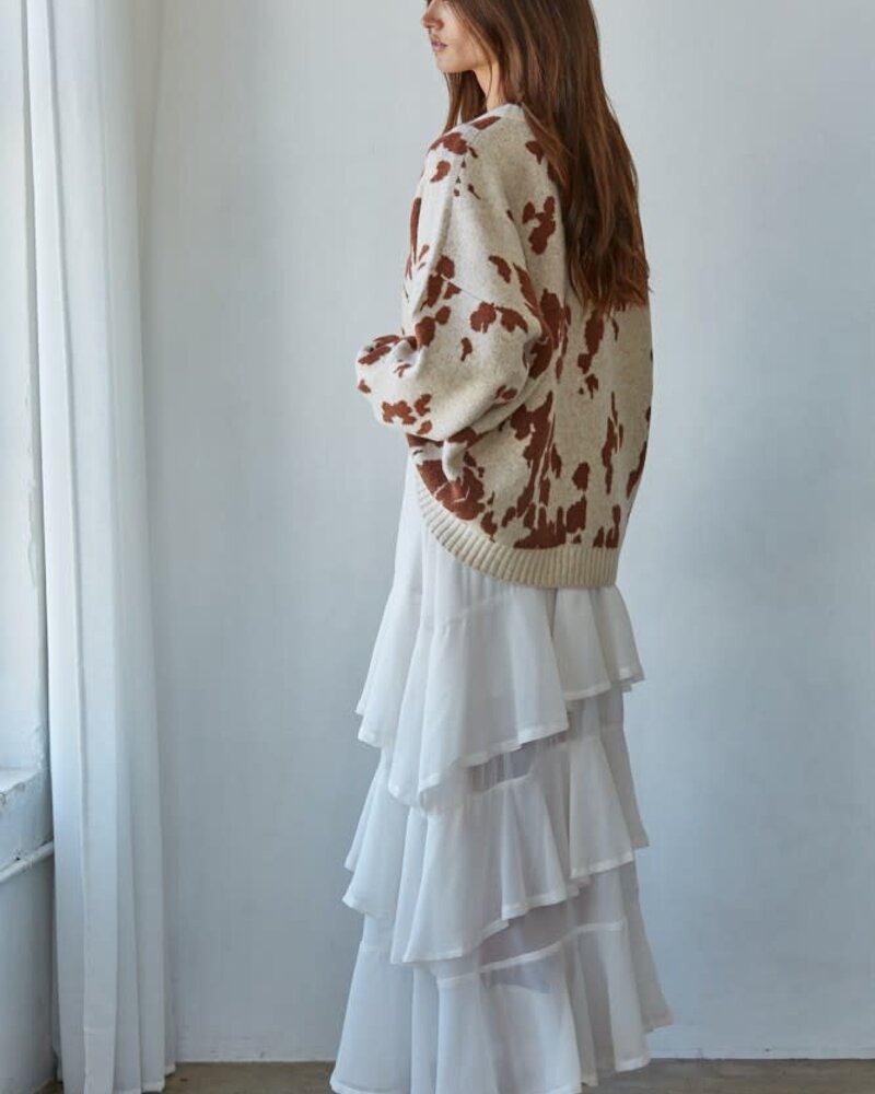 Chic Cow Print Sweater