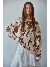 Chic Cow Print Sweater