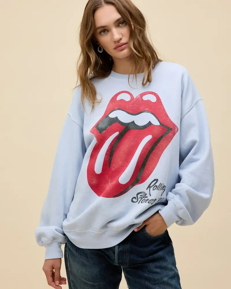 Rolling Stones Big Tongue '89 Oversized Crew Sweatshirt