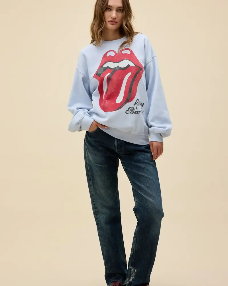 Rolling Stones Big Tongue '89 Oversized Crew Sweatshirt