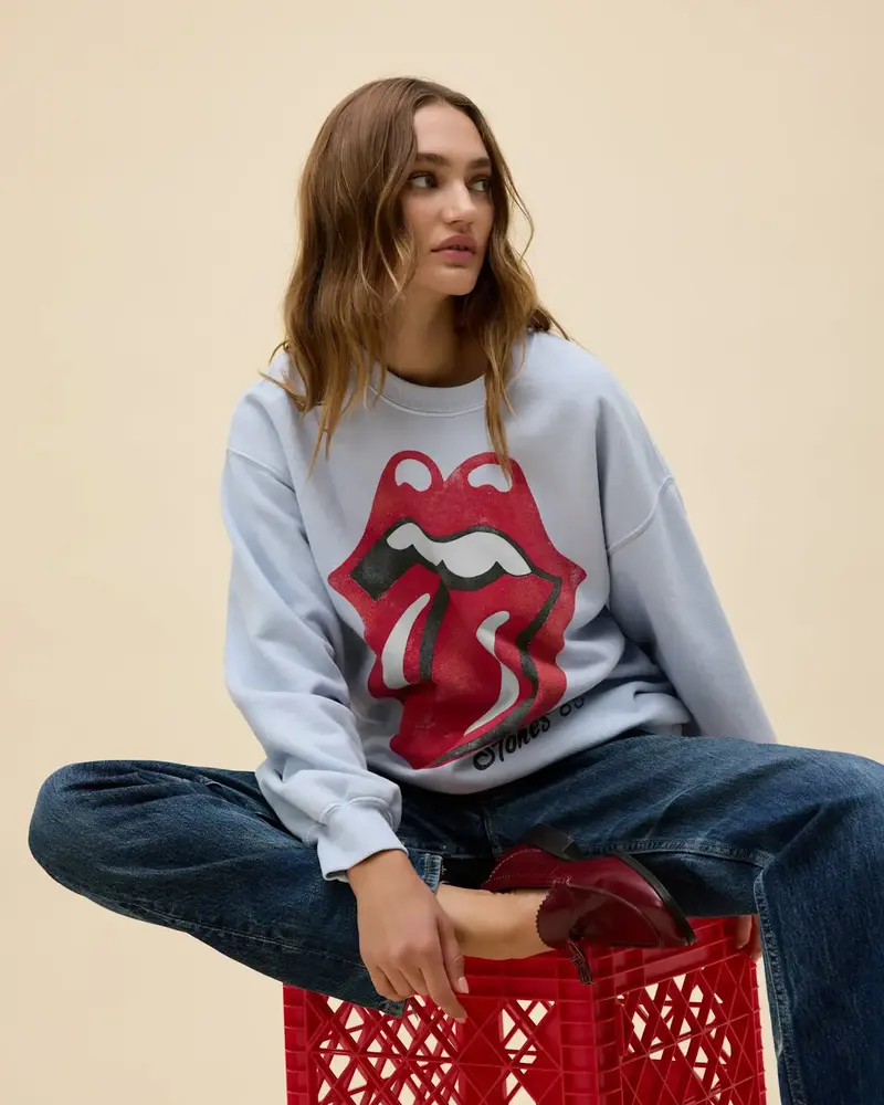 Rolling Stones Big Tongue '89 Oversized Crew Sweatshirt
