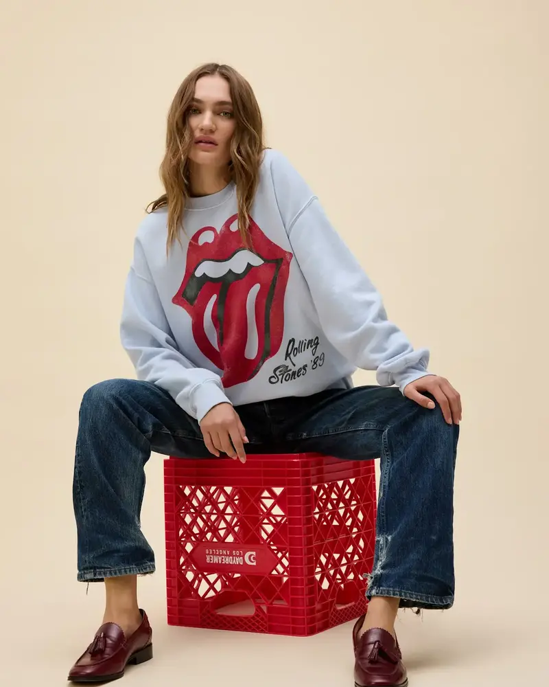 Rolling Stones Big Tongue '89 Oversized Crew Sweatshirt