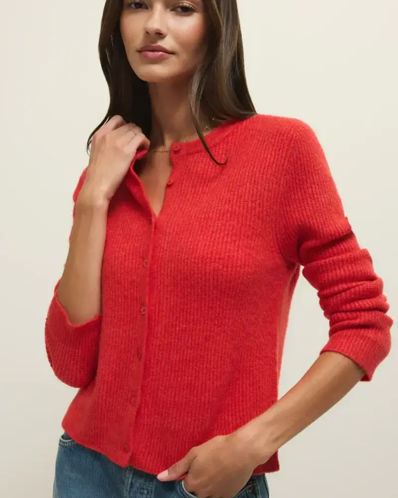 Z Supply Medina Cozy Rib Cardigan | Red