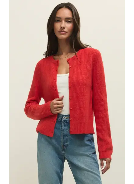 Z Supply Medina Cozy Rib Cardigan | Red