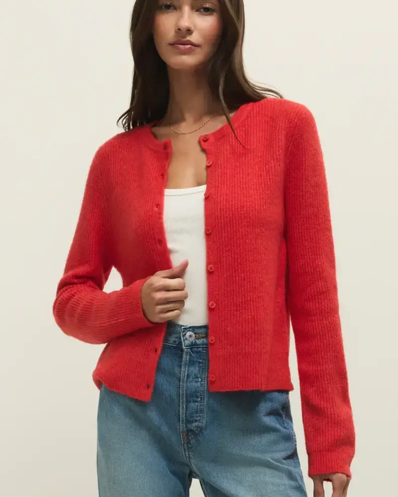 Z Supply Medina Cozy Rib Cardigan | Red