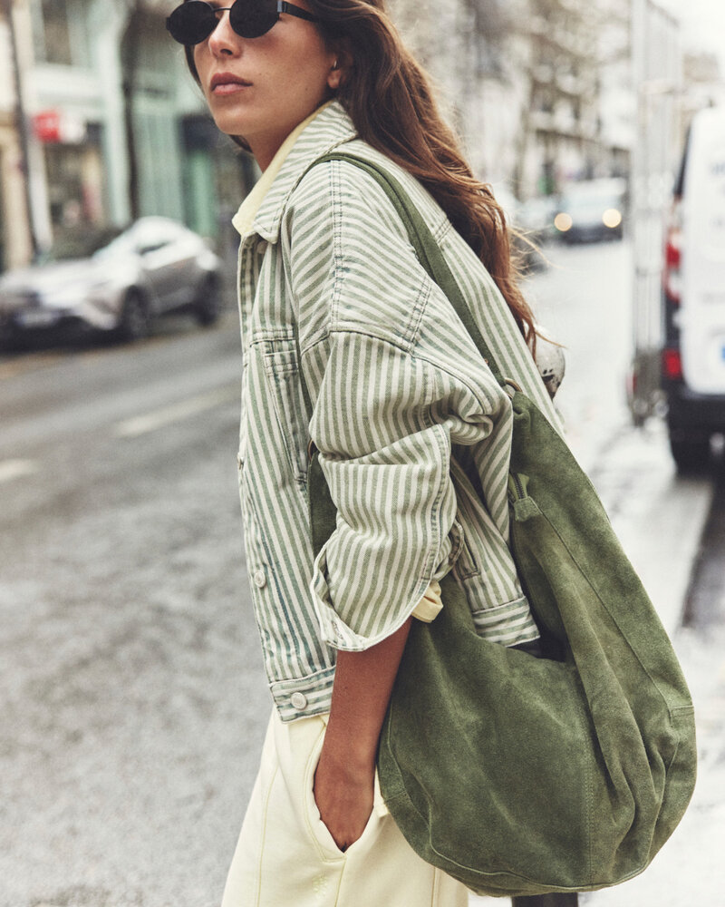 Free People Roma Suede Tote Bag | Olive