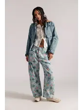 Free People Good Luck Printed Barrel Jeans | Jade