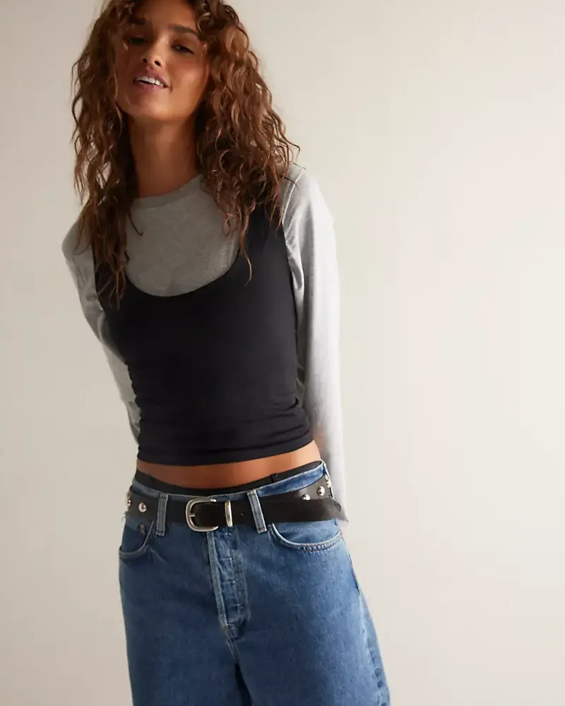 Free People Clean Lines Muscle Cami | Black