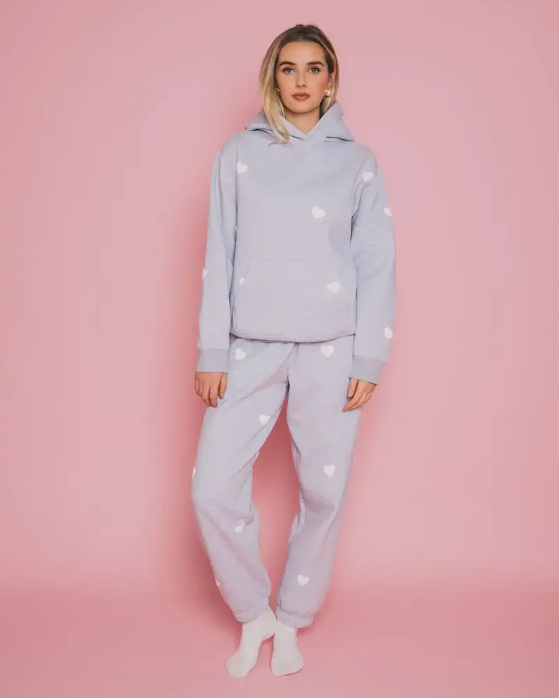 All Over Heart Oversized Jogger | Grey