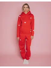 All Over Heart Oversized Jogger | Red