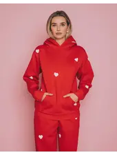All Over Heart Classic Hoodie | Red