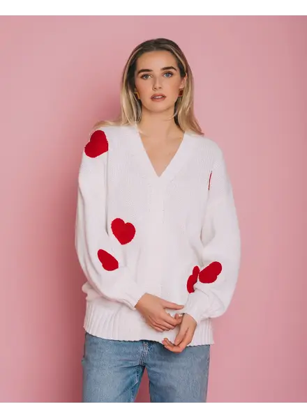 Heart Oversized Cardigan | Cream