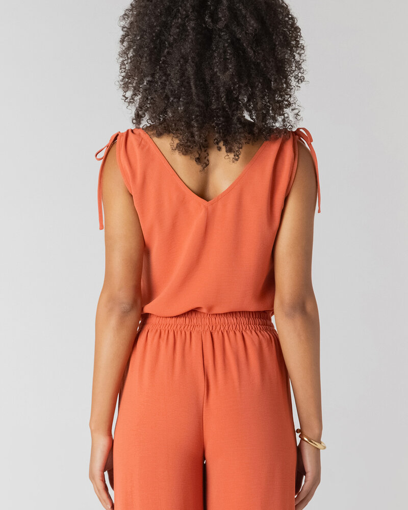 Copper Tie Shoulder Top