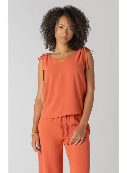 Copper Tie Shoulder Top