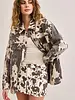 Dakota Cow Print Denim Jacket