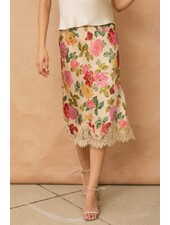 Garden Lace Hem Pencil Skirt