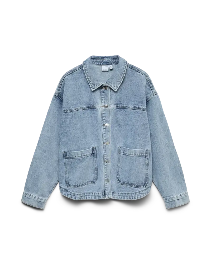 Vero Moda Jamie Denin Shacket | Light Blue