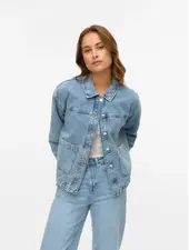 Vero Moda Jamie Denin Shacket | Light Blue