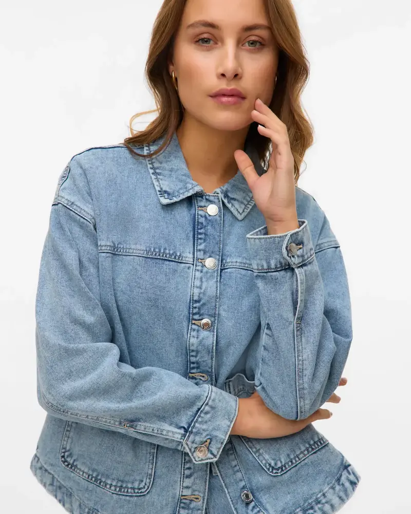 Vero Moda Jamie Denim Shacket | Light Blue