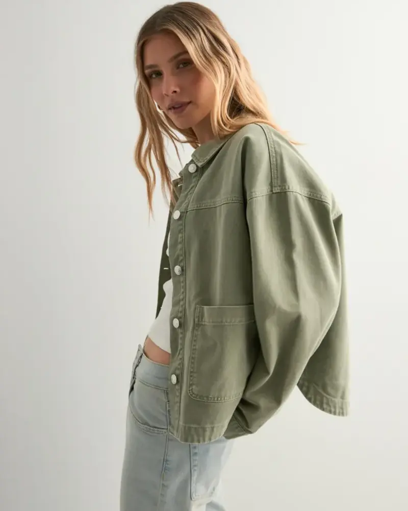 Vero Moda Jamie Denin Shacket | Army