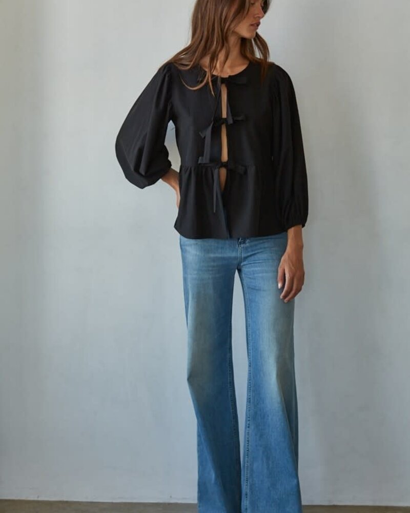 Bow Kisses Top | Black