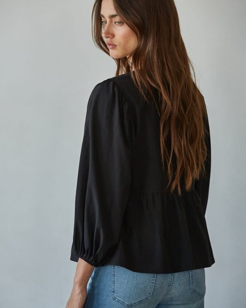 Bow Kisses Top | Black