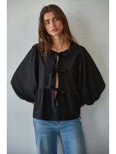 Bow Kisses Top | Black