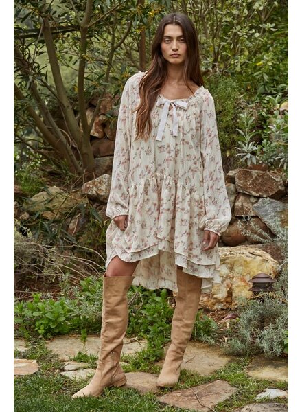 Soft Petals Flare Mini Dress