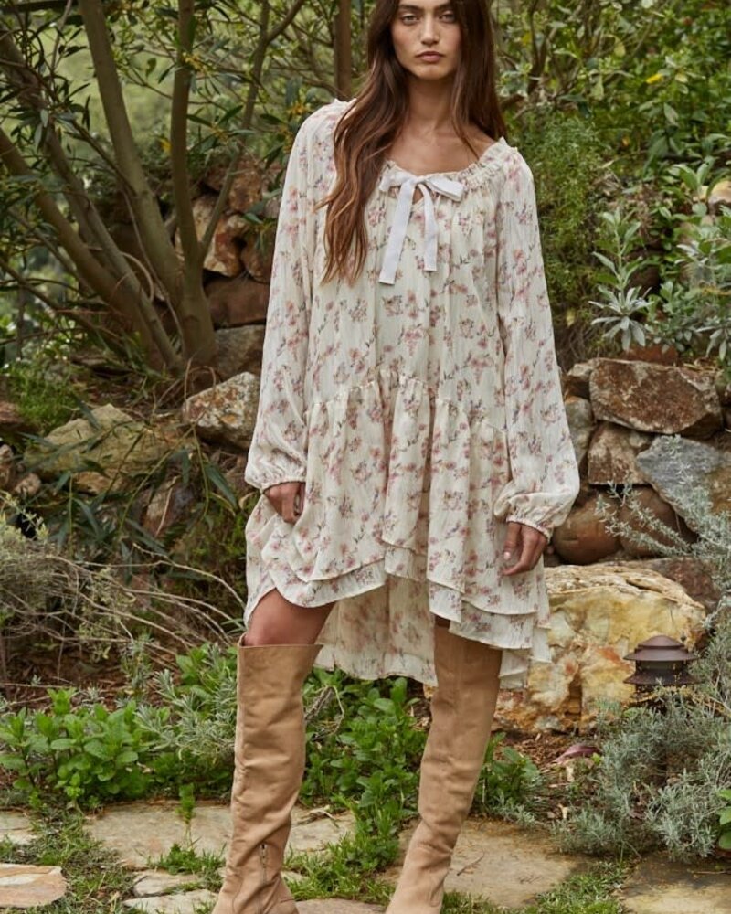 Soft Petals Flare Mini Dress