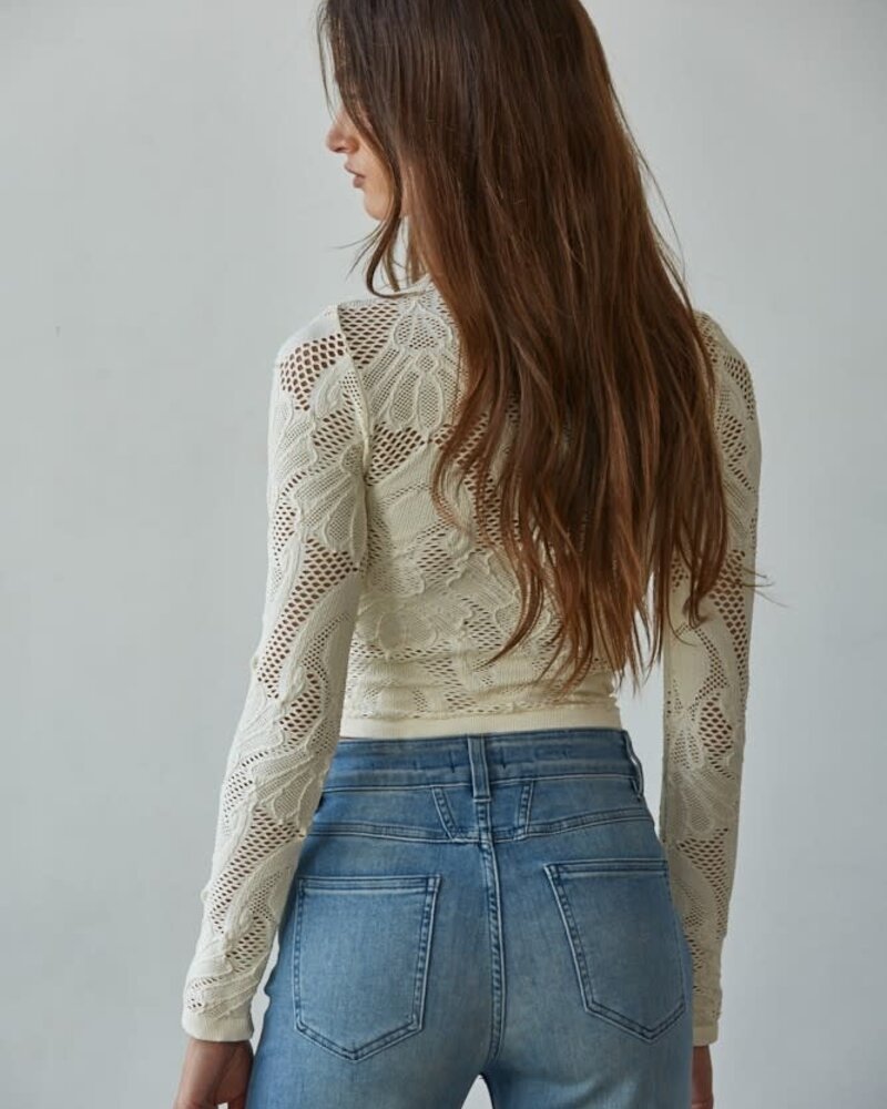 Kylie Seamless Jacquard Top | Cream