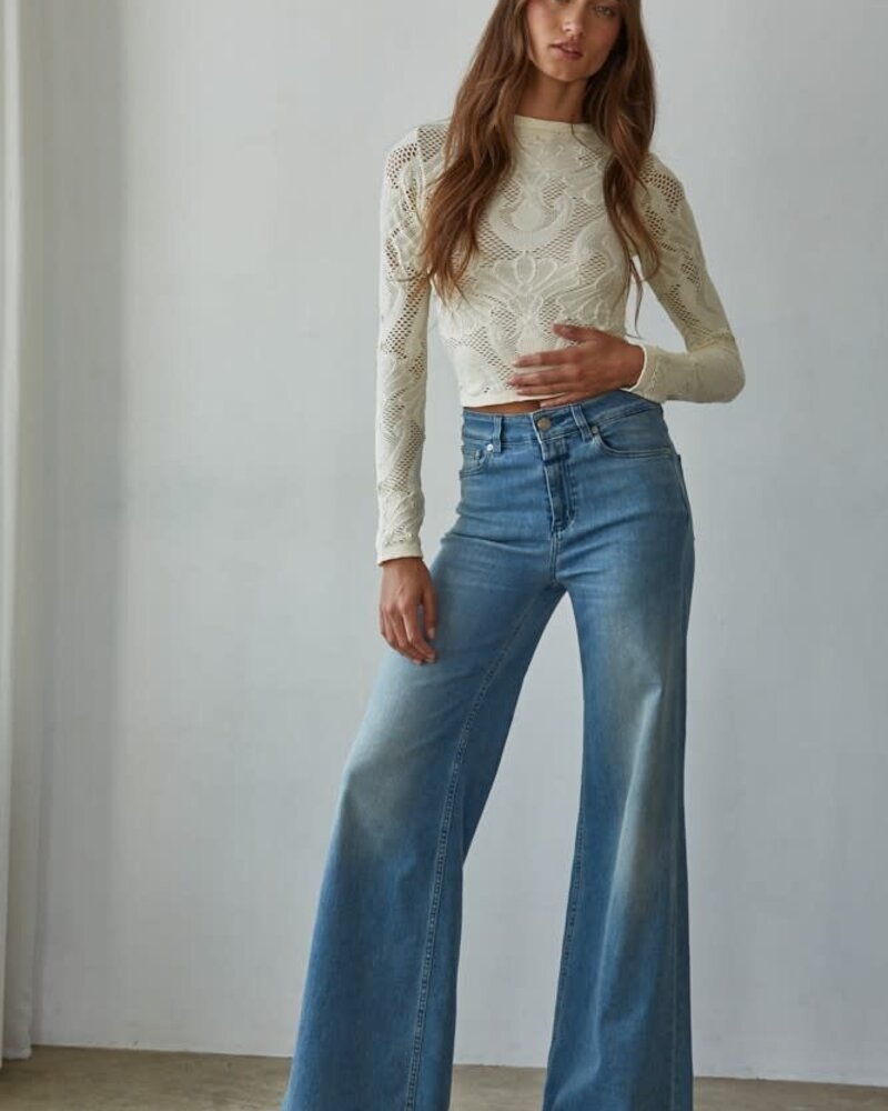 Kylie Seamless Jacquard Top | Cream