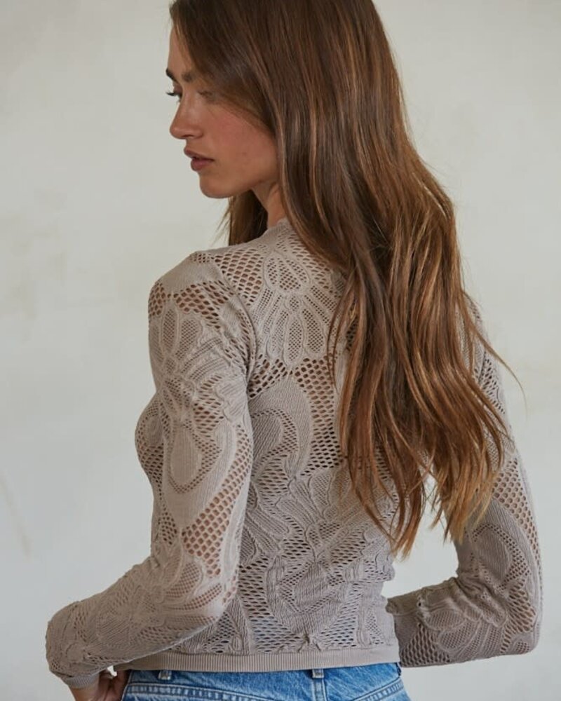 Kylie Seamless Jacquard Top | Ash