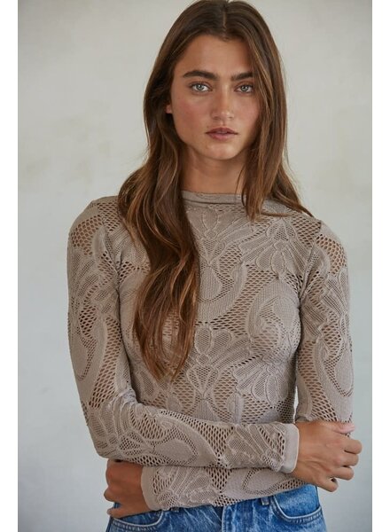 Kylie Seamless Jacquard Top | Ash