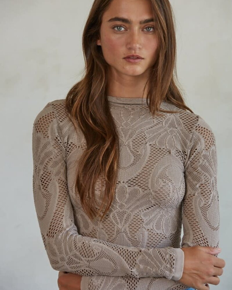 Kylie Seamless Jacquard Top | Ash