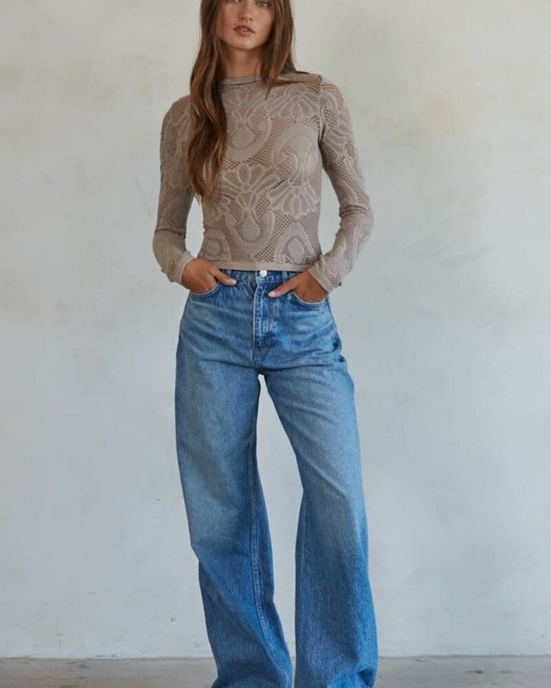 Kylie Seamless Jacquard Top | Ash