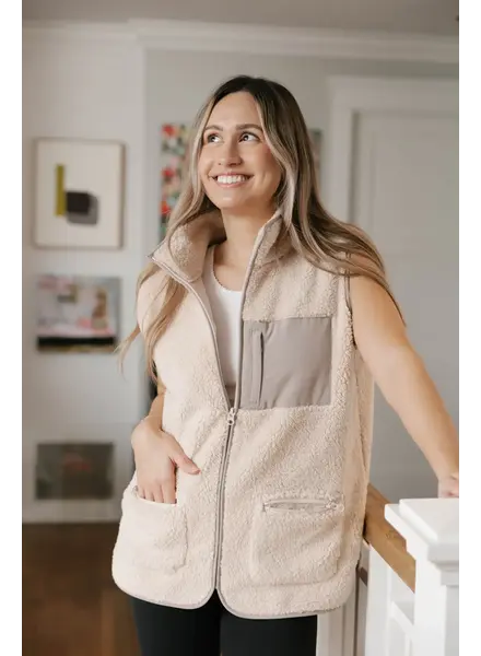 Smash + Tess Teddy Vest | Taupe
