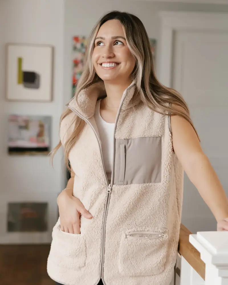 Smash + Tess Teddy Vest | Taupe