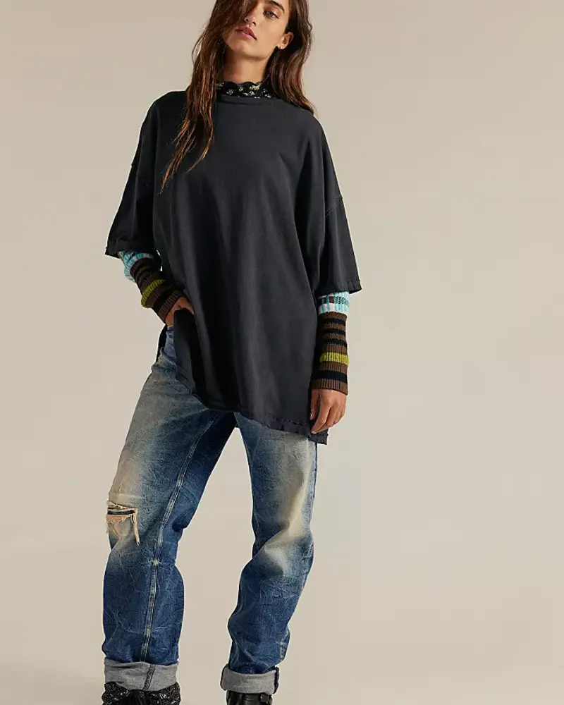 Free People Perfect Oversized Tee | Black
