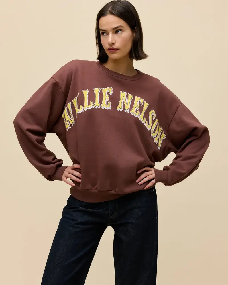 Willie Nelson Oversized Crew Sweatshirt