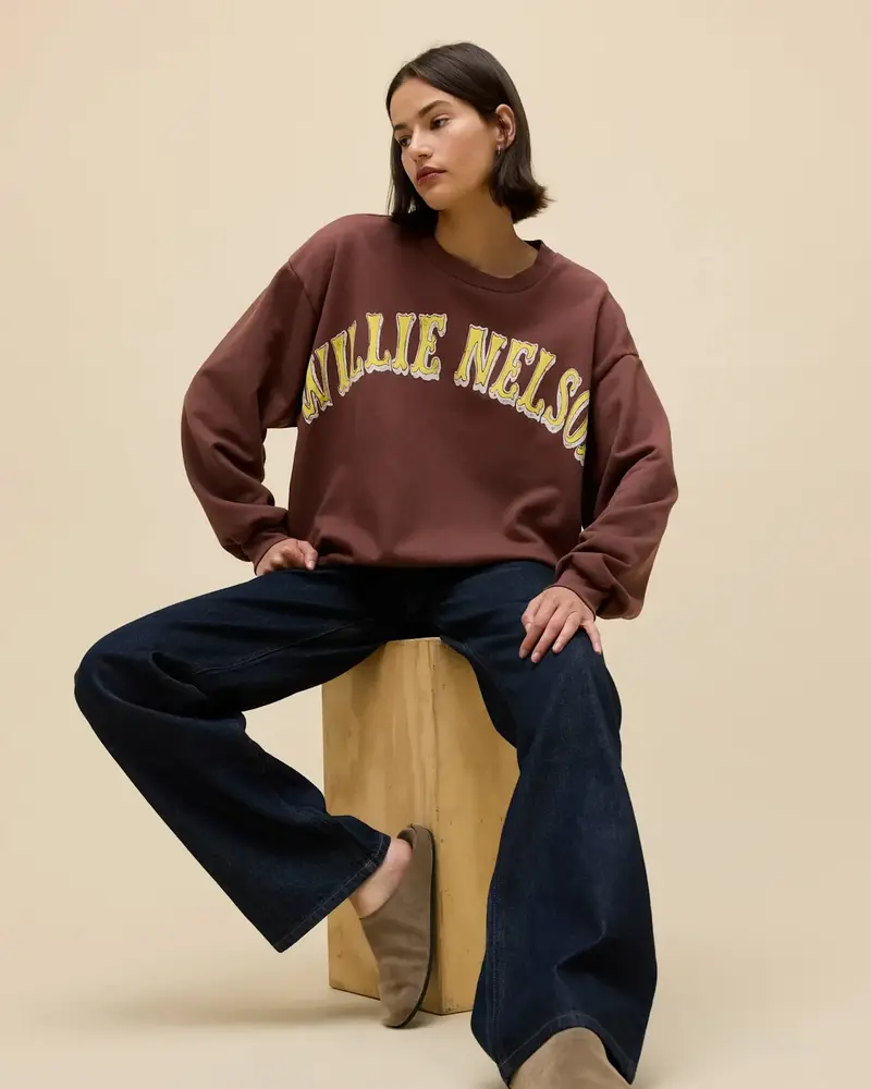 Willie Nelson Oversized Crew Sweatshirt