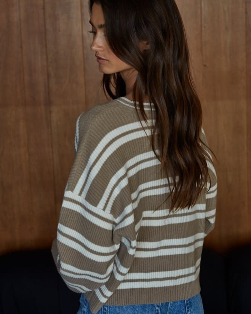 Tahlie Striped Top | Mocha