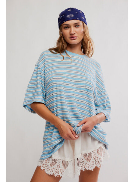 Free People All Love Stripe Pocket Tee | Blue