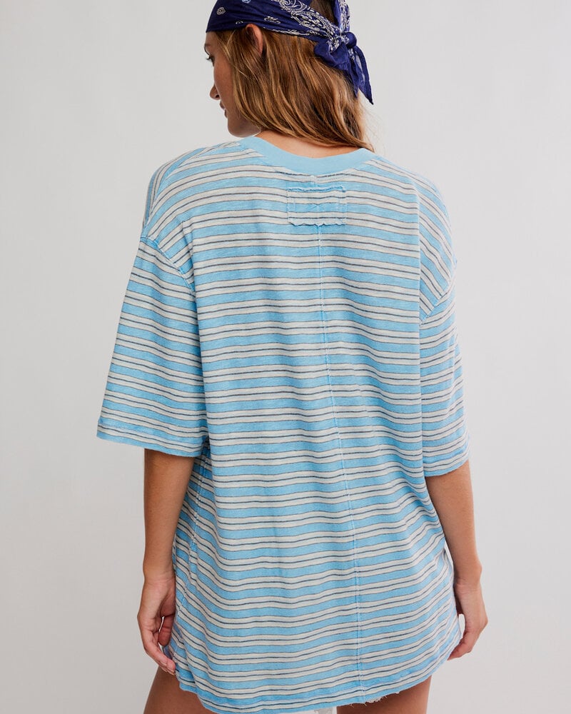 Free People All Love Stripe Pocket Tee | Blue