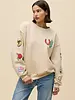 Western Patches Oversized Crew Sweater