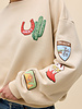Western Patches Oversized Crew Sweater