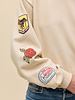 Western Patches Oversized Crew Sweater
