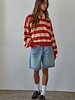Amerie Striped Pullover | Red