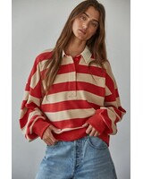 Amerie Striped Pullover | Red