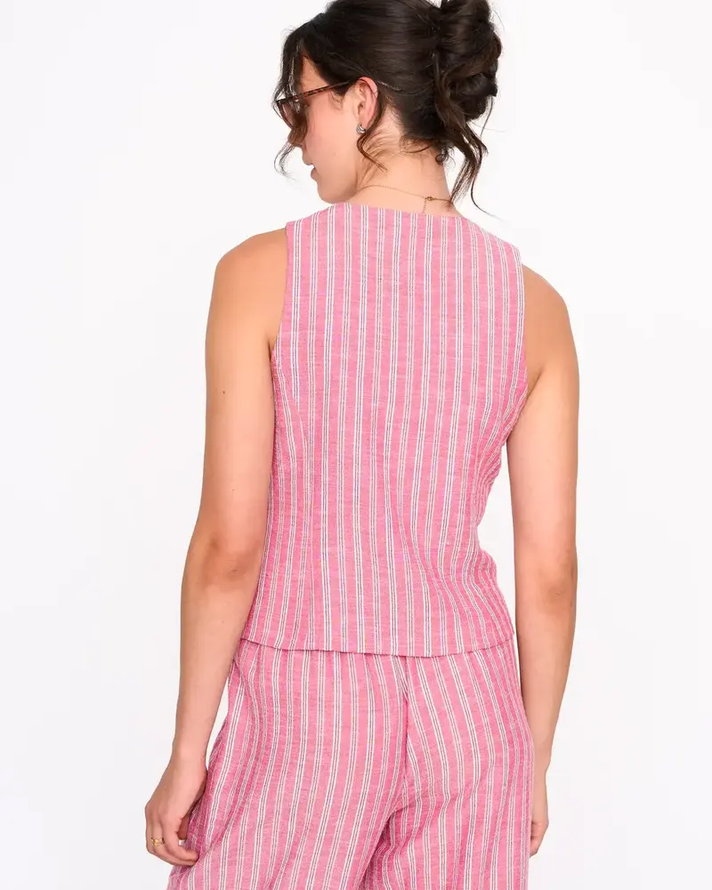 Kennedy Stripe Vest | Pink